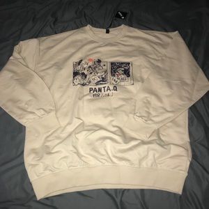 Graphic print anime style crewneck pullover